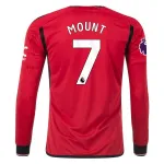 Men's Replica Adidas Mount Manchester United Long Sleeve Home Jersey 2324