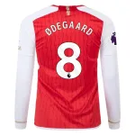 Men's Replica Adidas Odegaard Arsenal Long Sleeve Home Jersey 2324