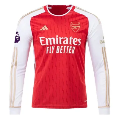 Men's Replica Adidas Saka Arsenal Long Sleeve Home Jersey 2324 01