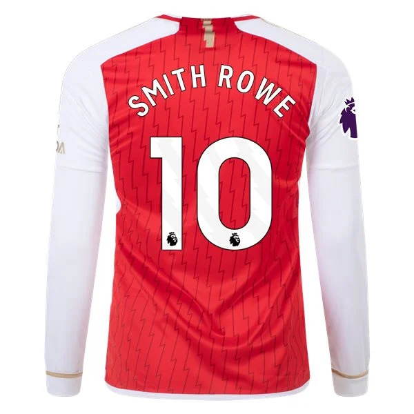 Men's Replica Adidas Smith Rowe Arsenal Long Sleeve Home Jersey 2324