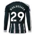 Men's Replica Adidas Wan-Bisska Manchester United Long Sleeve Away Jersey 2324