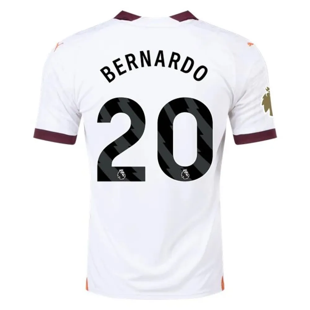 Men's Replica Puma Bernardo Manchester City Away Jersey 2324 - CWC