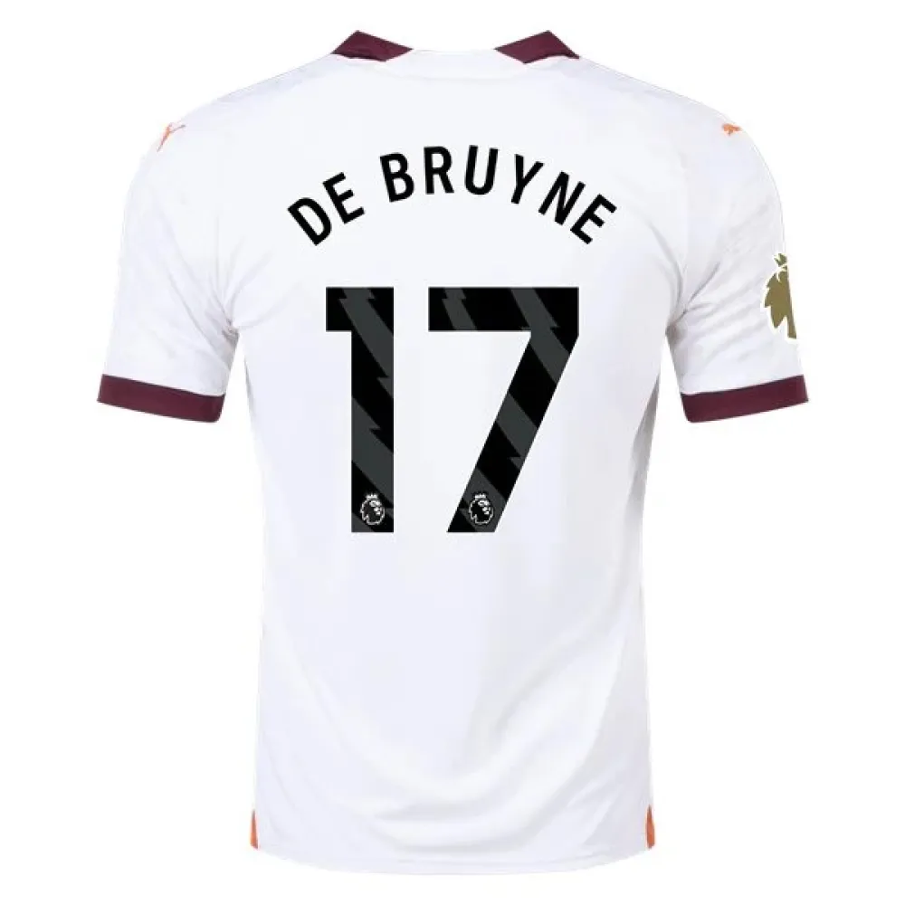 Men's Replica Puma De Bruyne Manchester City Away Jersey 2324 - CWC