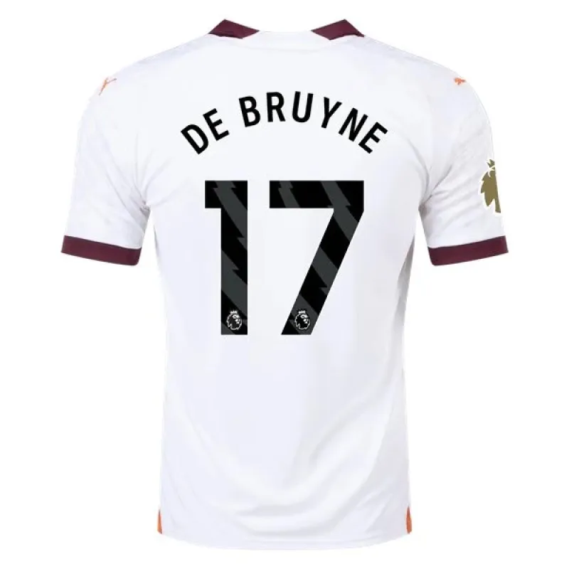 Men's Replica Puma De Bruyne Manchester City Away Jersey 2324 - CWC
