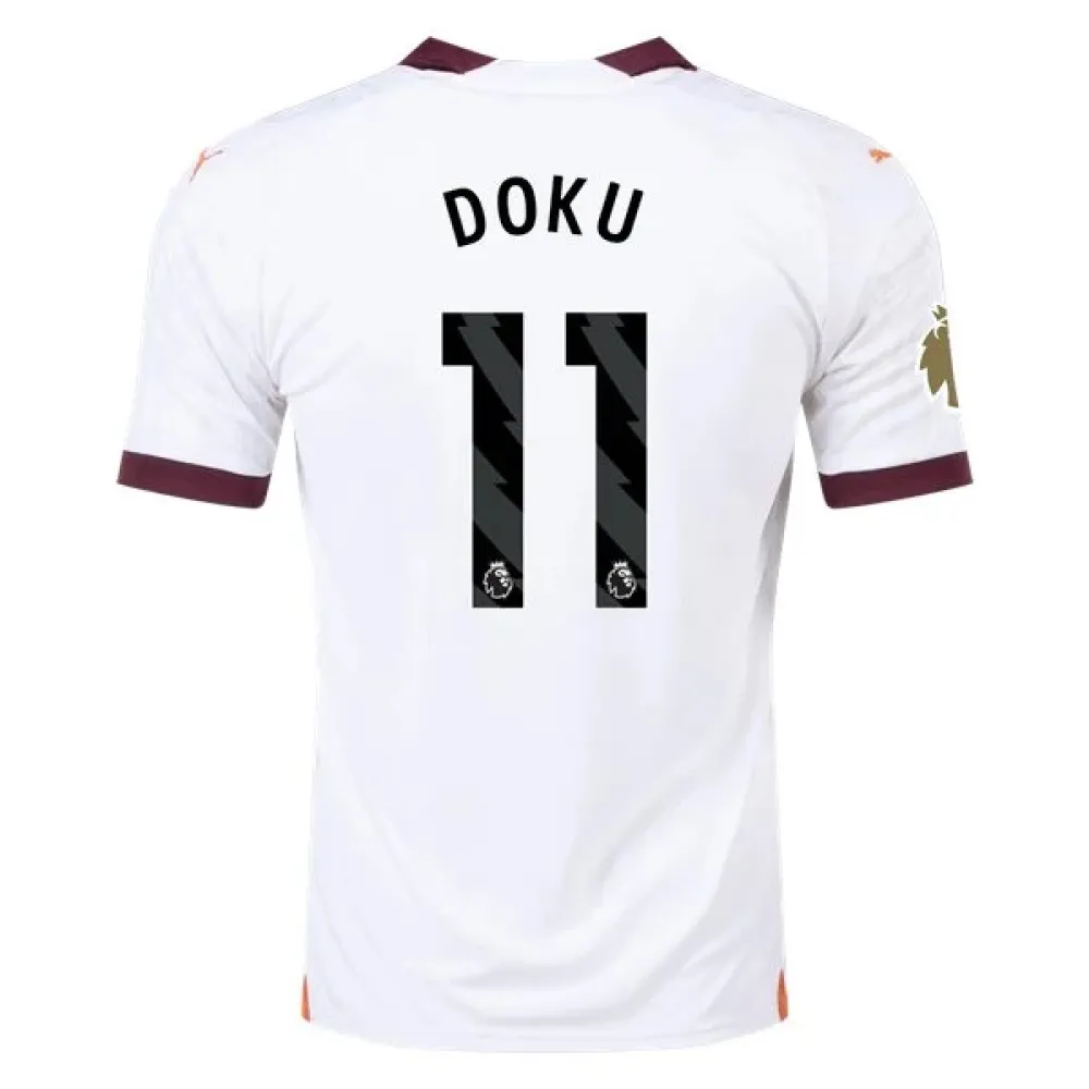 Men's Replica Puma Doku Manchester City Away Jersey 2324 - CWC