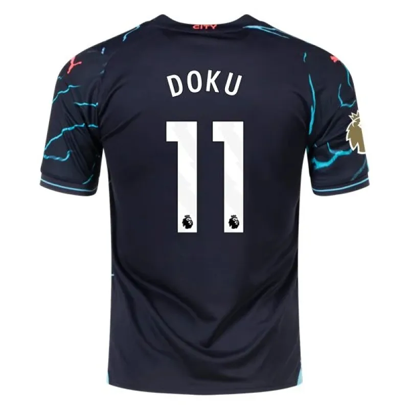 Men's Replica Puma Doku Manchester City Third Jersey 2324 - CWC