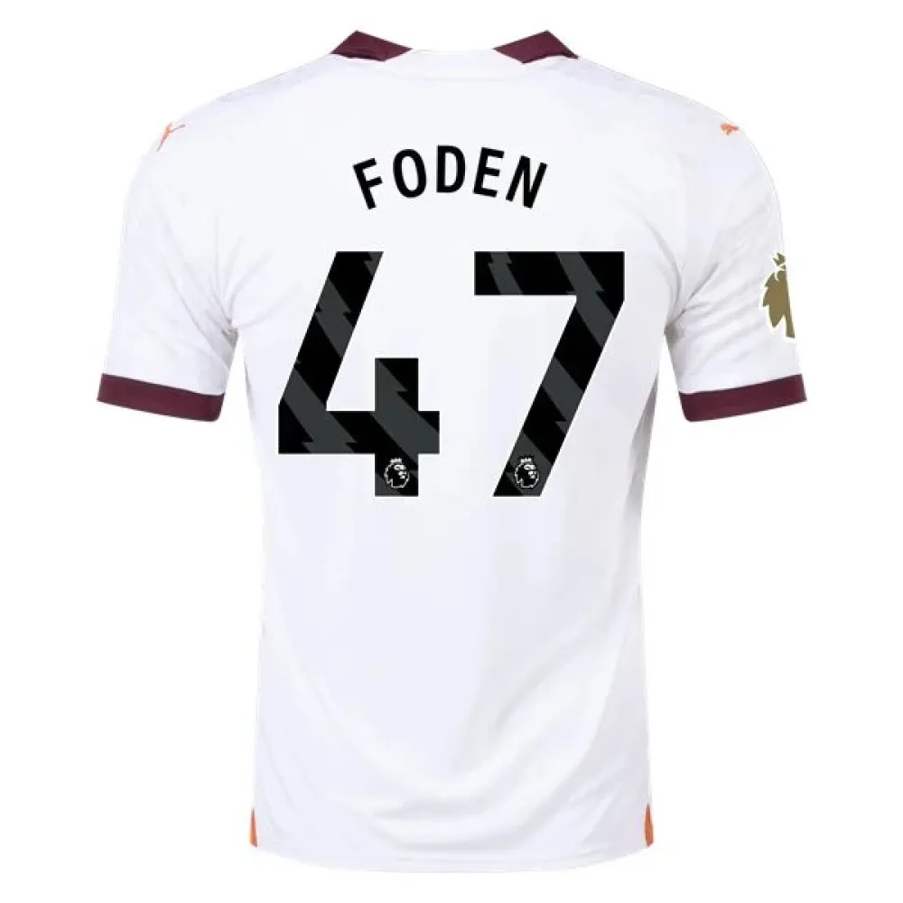 Men's Replica Puma Foden Manchester City Away Jersey 2324 - CWC