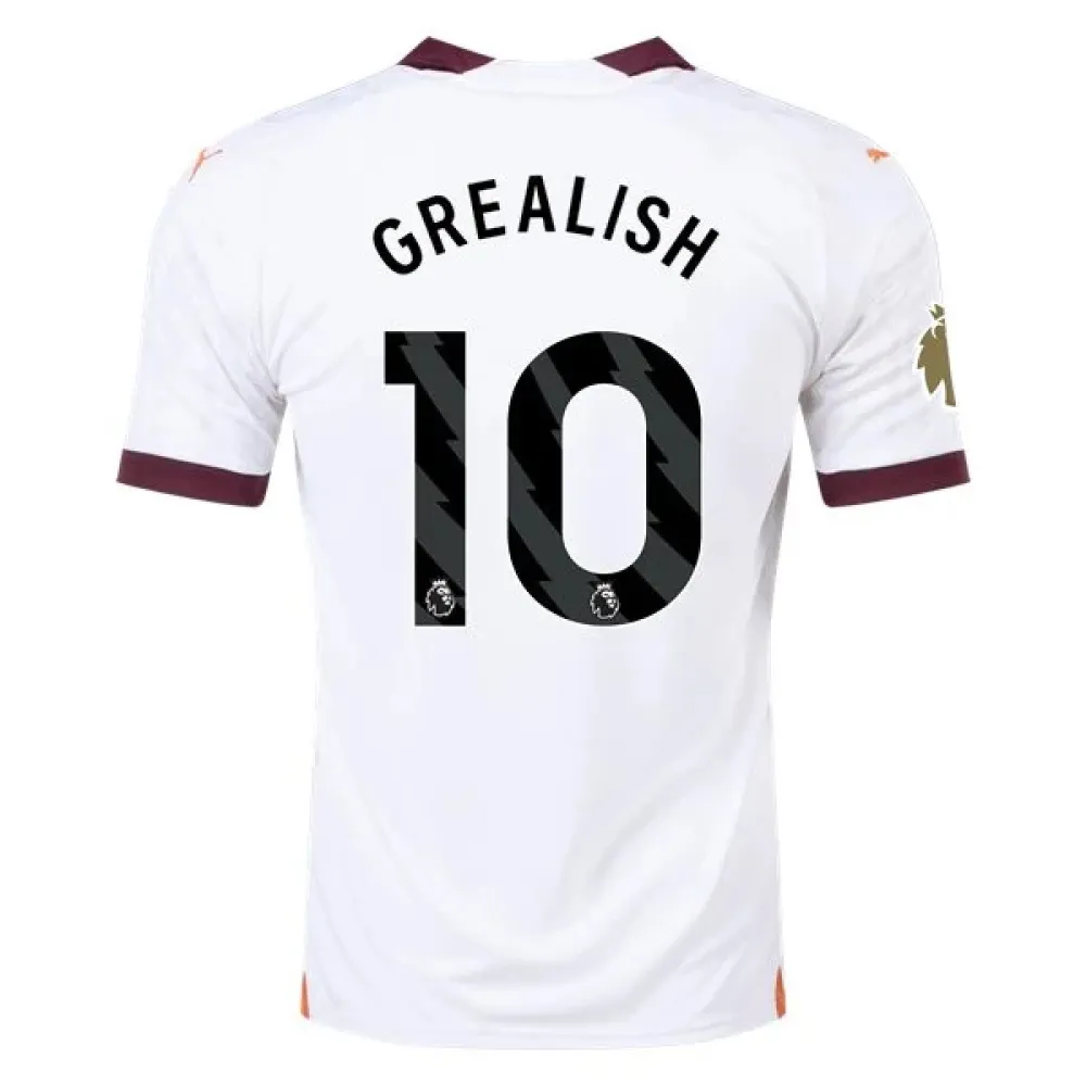 Men's Replica Puma Grealish Manchester City Away Jersey 2324 - CWC