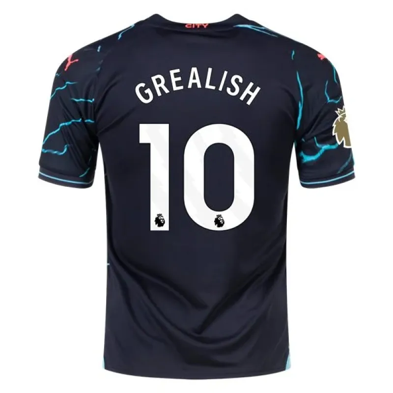 Men's Replica Puma Grealish Manchester City Third Jersey 2324 - CWC