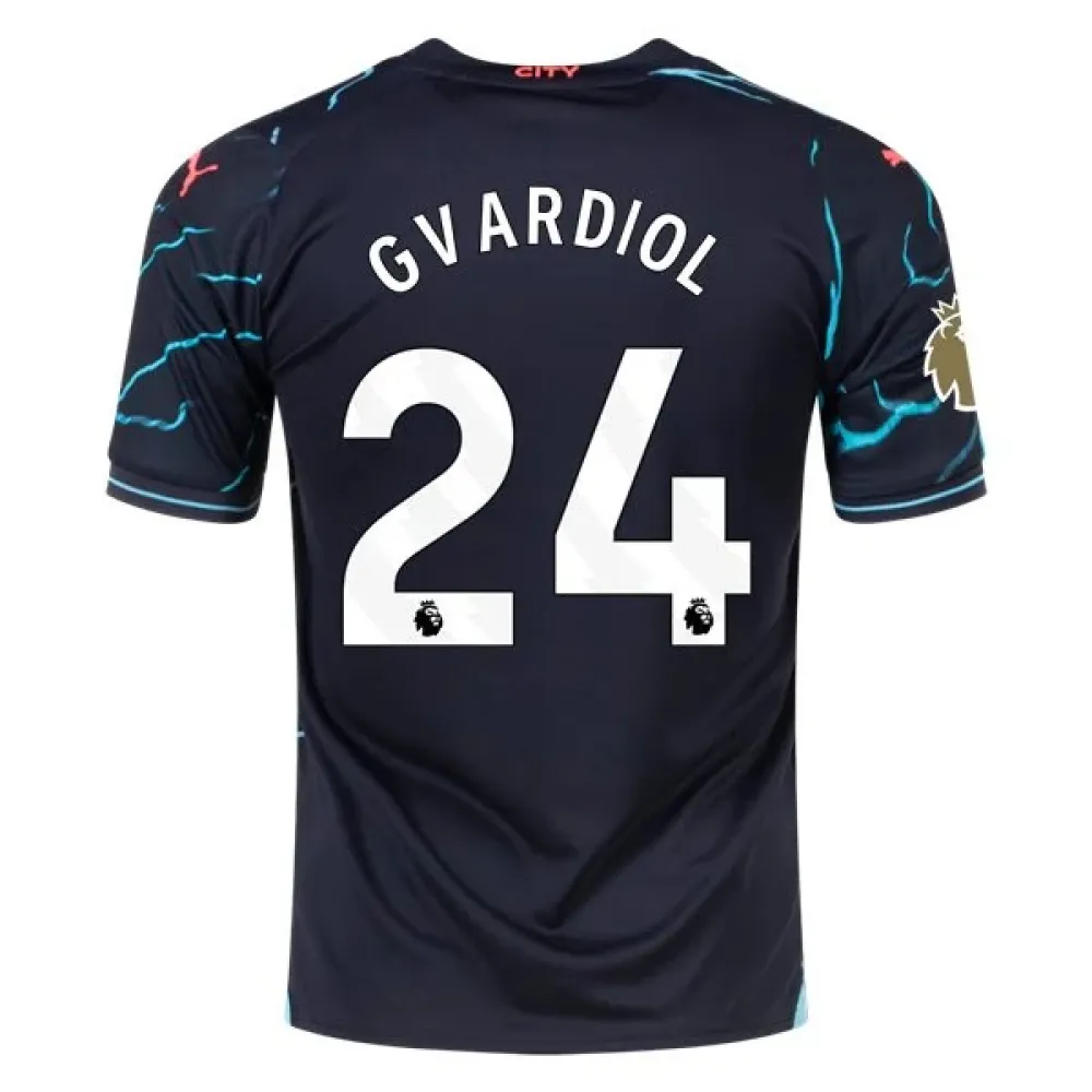 Men's Replica Puma Gvardiol Manchester City Third Jersey 2324 - CWC