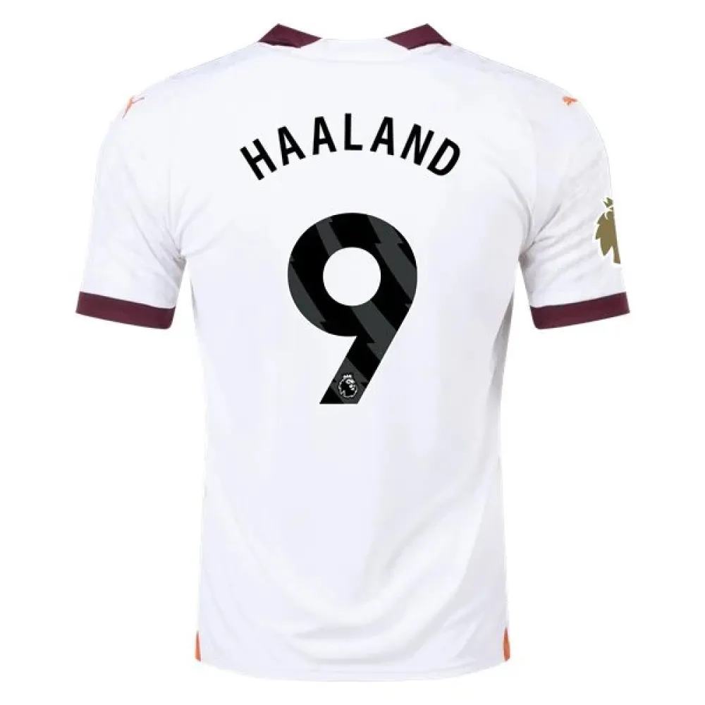 Men's Replica Puma Haaland Manchester City Away Jersey 2324 - CWC