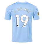 Men's Replica Puma J. Alvarez Manchester City Home Jersey 2324 - CWC