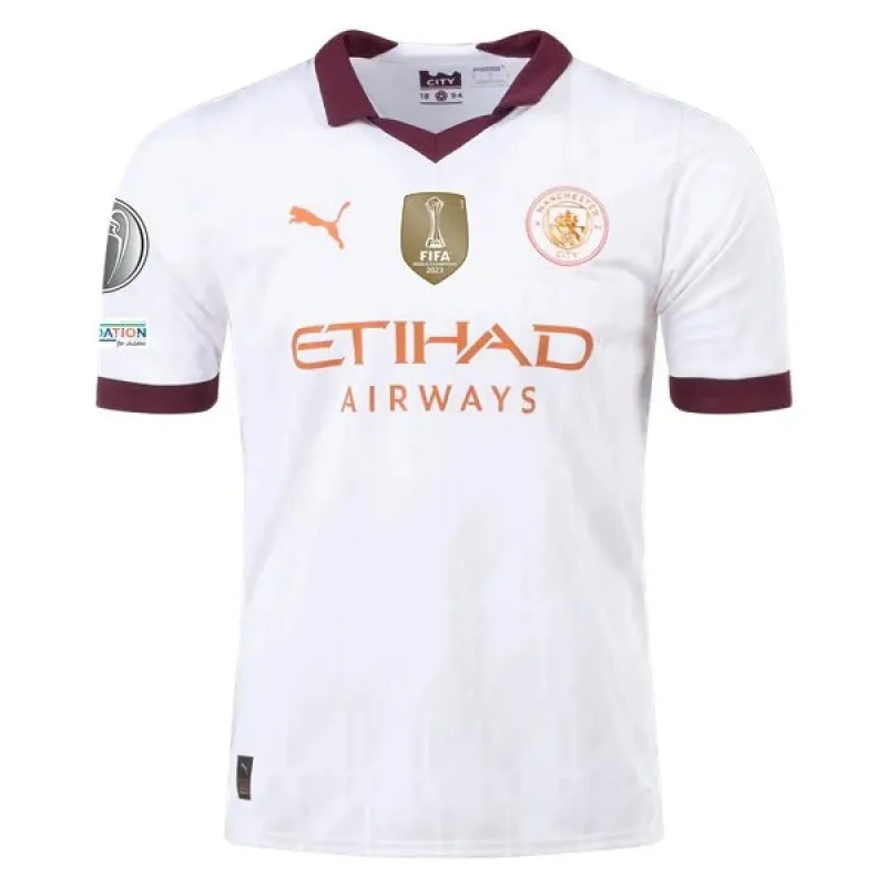 Men's Replica Puma Manchester City Away Jersey 2324 - UCL