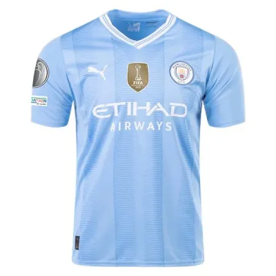 Men's Replica Puma Manchester City Home Jersey 2324 - UCL 01