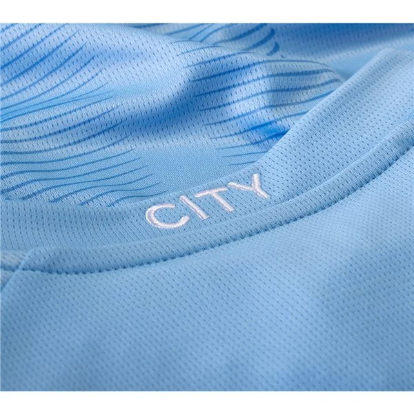 Men's Replica Puma Manchester City Long Sleeve Home Jersey 2324
