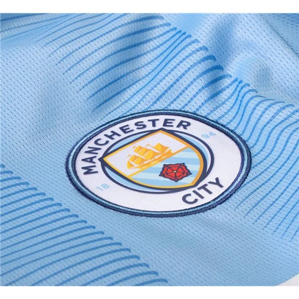 Men's Replica Puma Manchester City Long Sleeve Home Jersey 2324