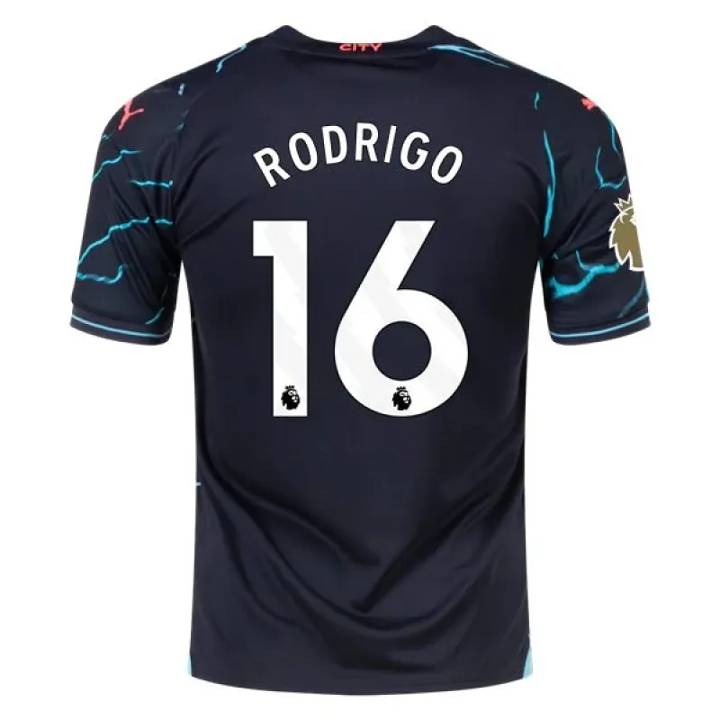 Men's Replica Puma Rodrigo Manchester City Third Jersey 2324 - CWC