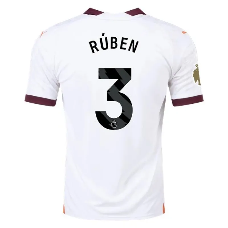 Men's Replica Puma Ruben Manchester City Away Jersey 2324 - CWC