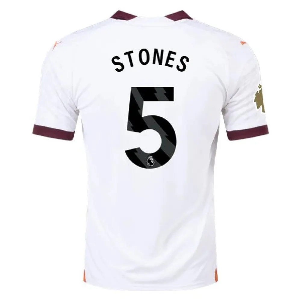 Men's Replica Puma Stones Manchester City Away Jersey 2324 - CWC