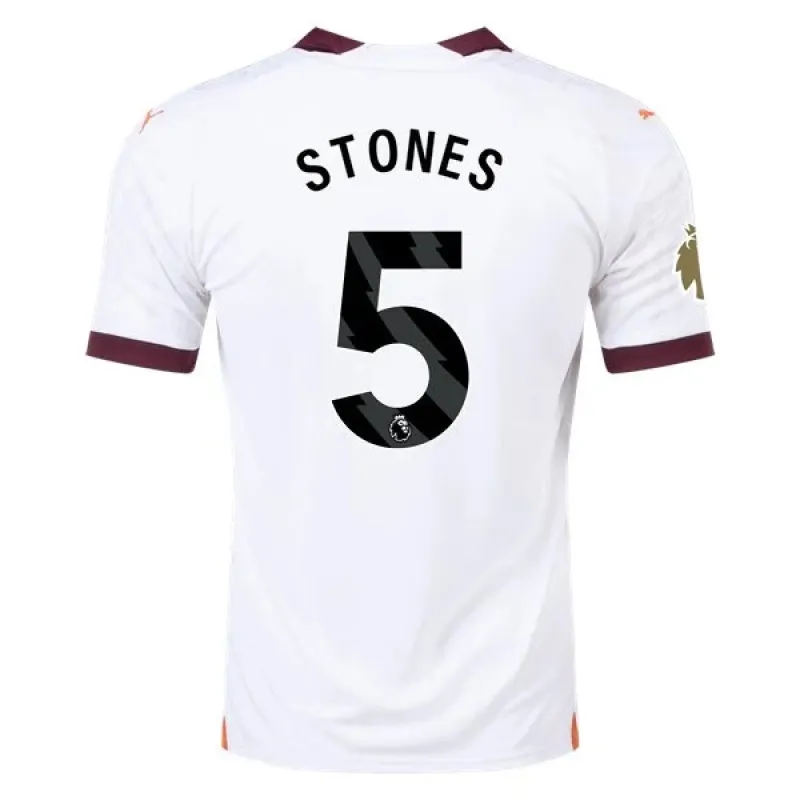 Men's Replica Puma Stones Manchester City Away Jersey 2324 - CWC