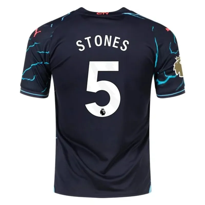 Men's Replica Puma Stones Manchester City Third Jersey 2324 - CWC