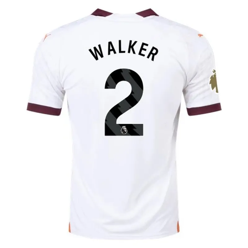 Men's Replica Puma Walker Manchester City Away Jersey 2324 - CWC
