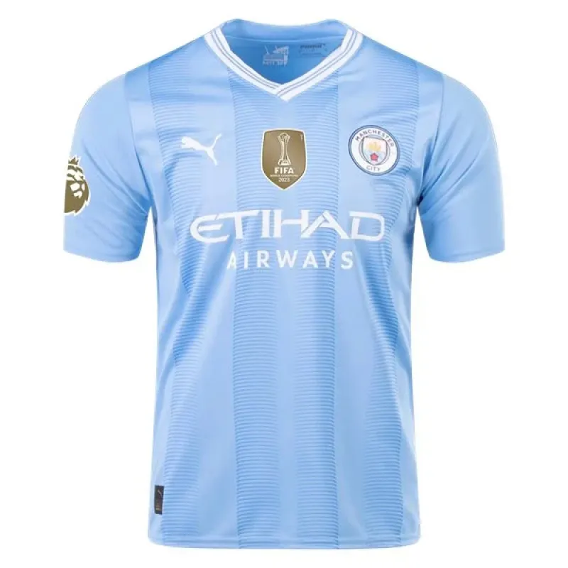 Men's Replica Puma Walker Manchester City Home Jersey 2324 - CWC