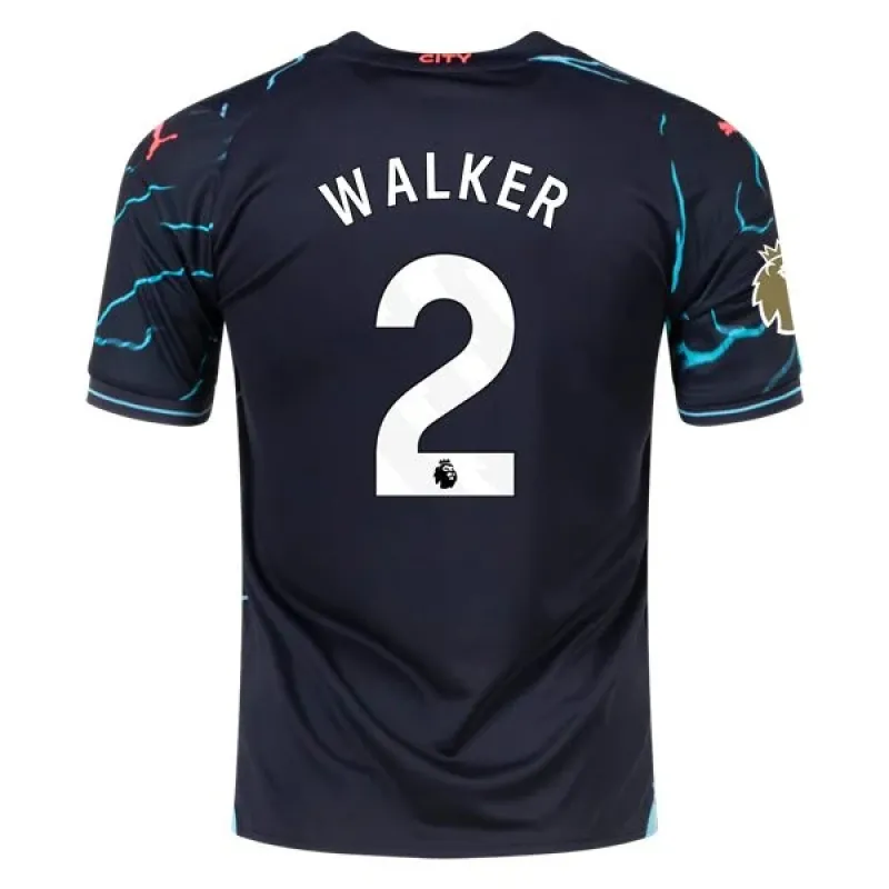 Men's Replica Puma Walker Manchester City Third Jersey 2324 - CWC