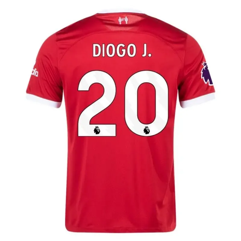 Men's Replica Nike Diogo J. Liverpool Home Jersey 2324