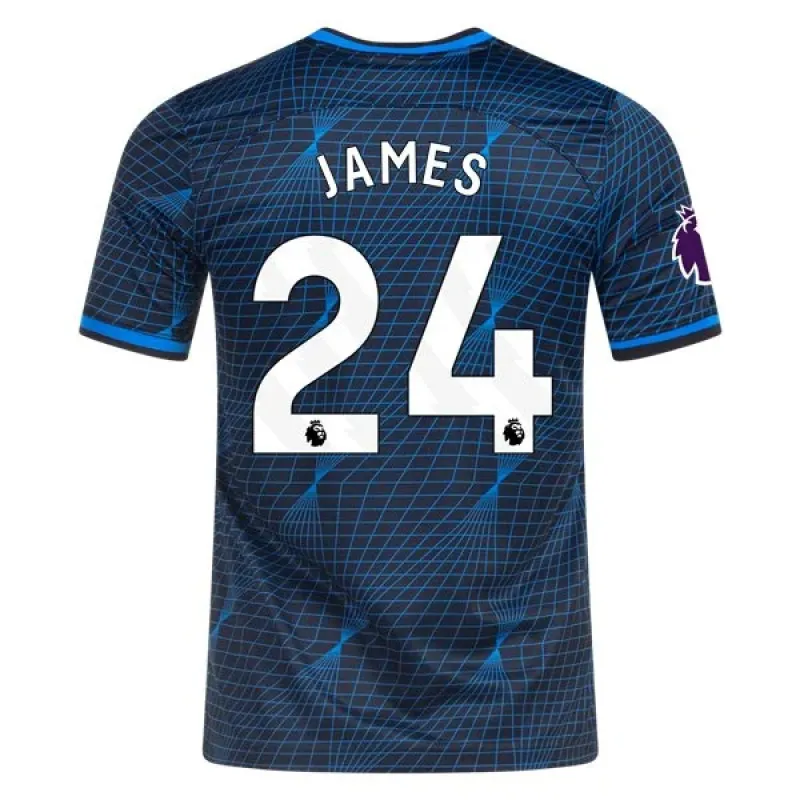 Men's Replica Nike James Chelsea Away Jersey 2324