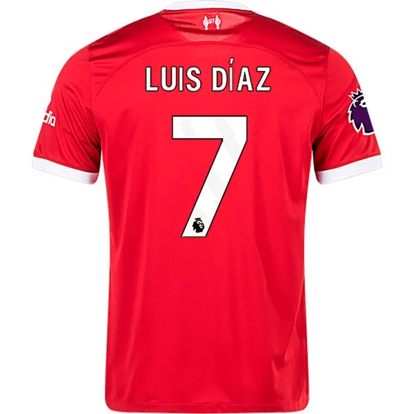Men's Replica Nike Luis Diaz Liverpool Home Jersey 2324
