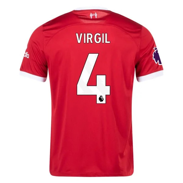 Men's Replica Nike Virgil Liverpool Home Jersey 2324