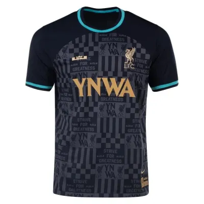 Men's Replica Nike Virgil Liverpool x LeBron James Jersey 2324 01