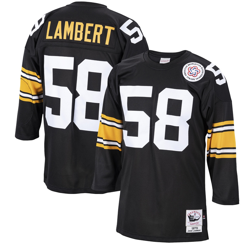 1975 Jack Lambert Mitchell & Ness Black Authentic Throwback Retired Player Jersey