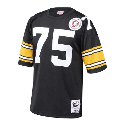 1975 Joe Greene Mitchell & Ness Black Authentic Throwback Retired Player Jersey 01