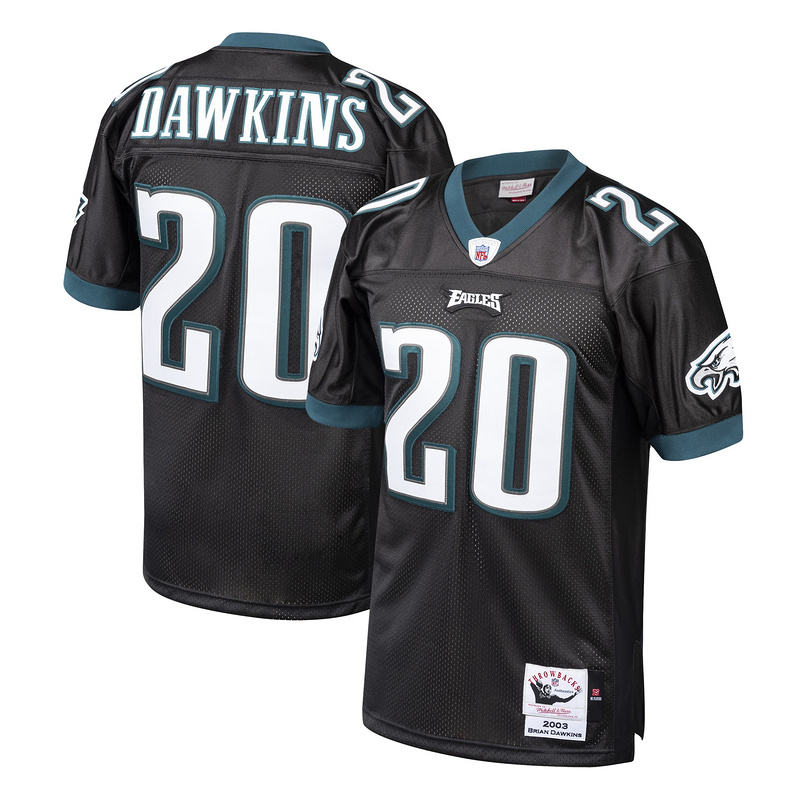 Men's 2003 Brian Dawkins Mitchell & Ness Black Authentic Throwback Retired Player Jersey