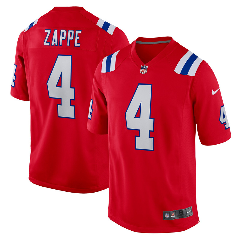 New England Patriots Bailey Zappe Nike Red Alternate Jersey