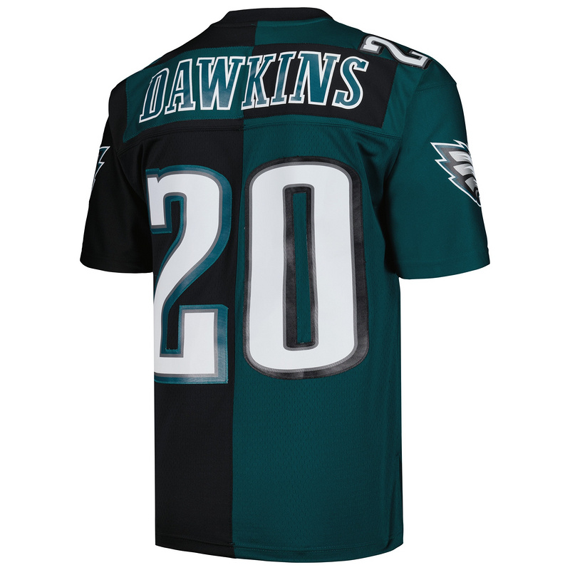 Men's Brian Dawkins Mitchell & Ness Midnight GreenBlack 2004 Split Legacy Replica Jersey