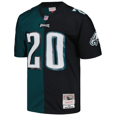 Men's Brian Dawkins Mitchell & Ness Midnight GreenBlack 2004 Split Legacy Replica Jersey 01