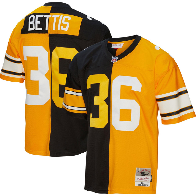 Pittsburgh Steelers Jerome Bettis Mitchell & Ness BlackGold 1996 Split Legacy Replica Jersey