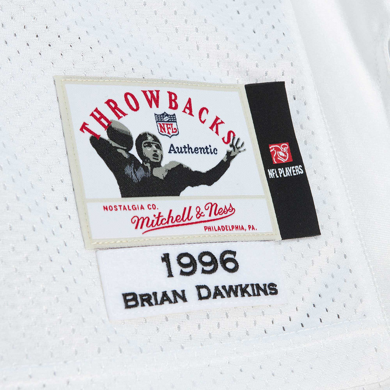 Men's 1996 Brian Dawkins Mitchell & Ness White Authentic Throwback Retired Player Jersey