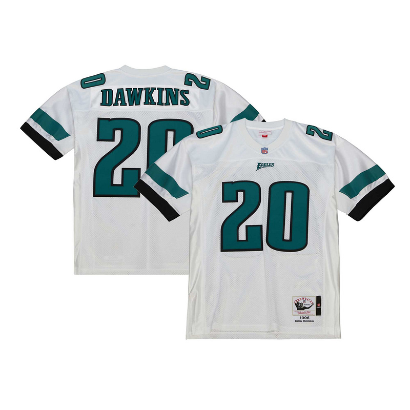 Men's 1996 Brian Dawkins Mitchell & Ness White Authentic Throwback Retired Player Jersey