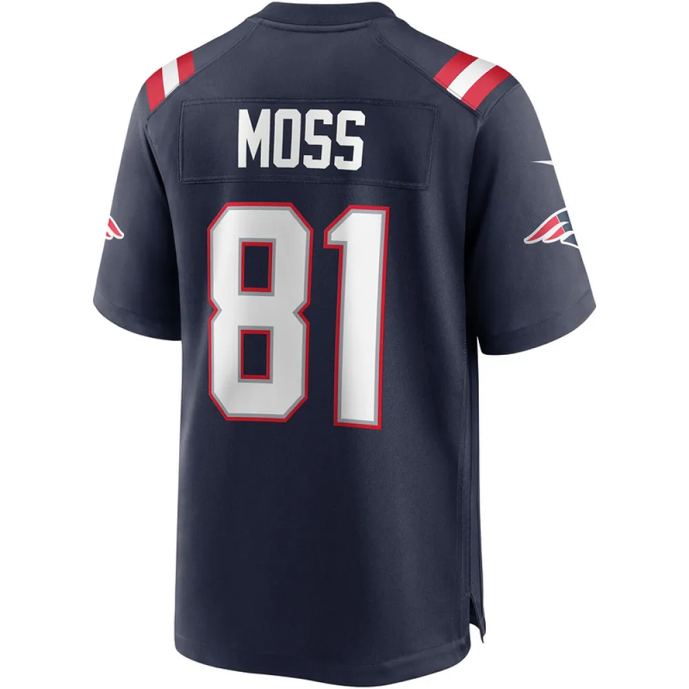 New England Patriots Randy Moss Nike Navy Game Retired Jersey