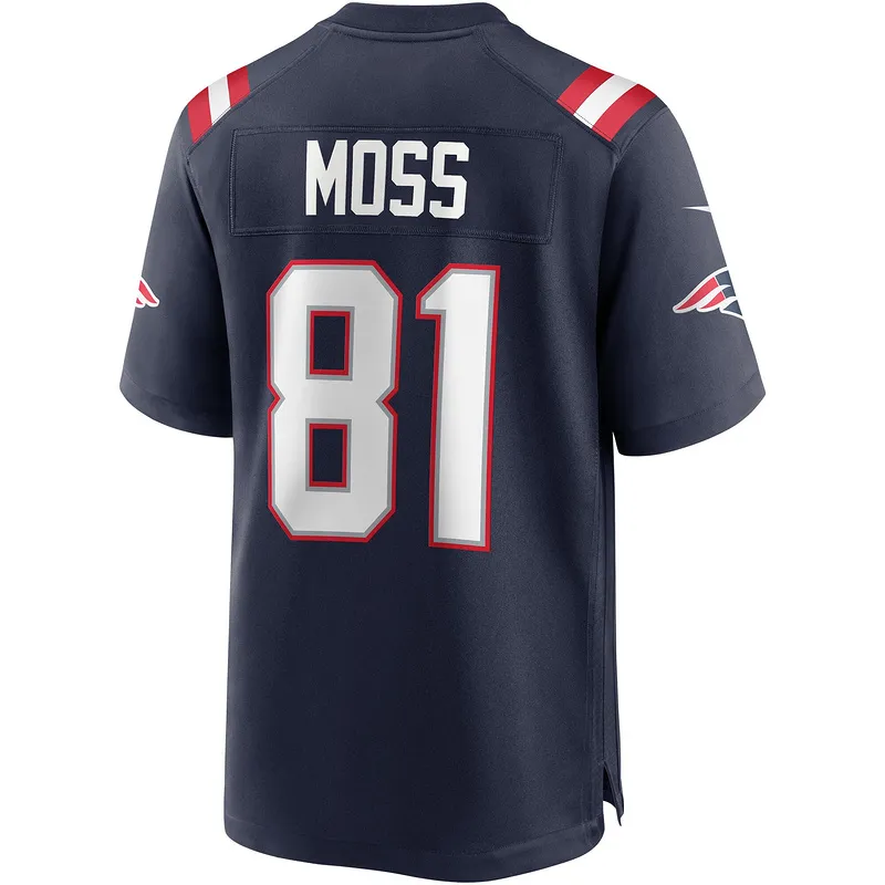 New England Patriots Randy Moss Nike Navy Game Retired Jersey