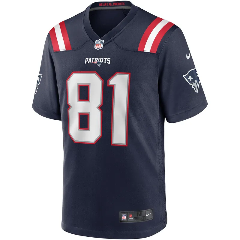 New England Patriots Randy Moss Nike Navy Game Retired Jersey