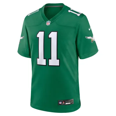 Men's Philadelphia Eagles A.J. Brown Nike Kelly Green Alternate Game Player Jersey 01