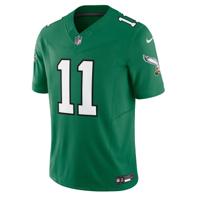 Men's Philadelphia Eagles A.J. Brown Nike Kelly Green Vapor F.U.S.E. Limited Jersey 01