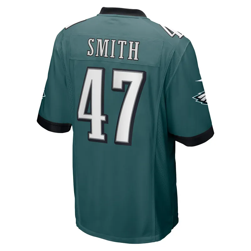Men's Philadelphia Eagles Brandon Smith Nike Midnight Green Game Jersey