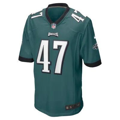 Men's Philadelphia Eagles Brandon Smith Nike Midnight Green Game Jersey 01