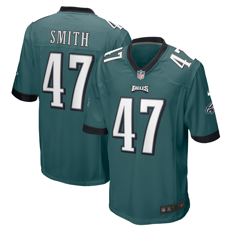 Men's Philadelphia Eagles Brandon Smith Nike Midnight Green Game Jersey